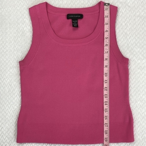 Cable & Gauge Hot Pink Ribbed Knit Sweater Vest Size Small - Picture 7 of 17